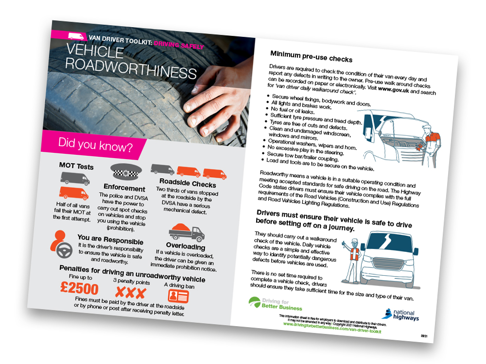 Vehicle Roadworthiness - driving policies. Driving for work policy template