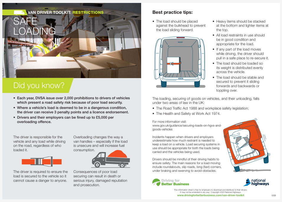 Safe Loading - fleet safety focus on driving for work policies