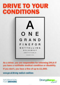 Medical conditions drivers poster - driving policies