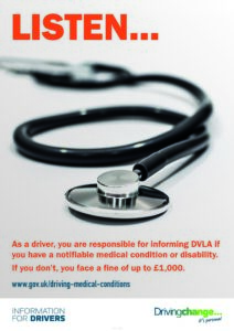 medical conditions drivers poster - driving policies