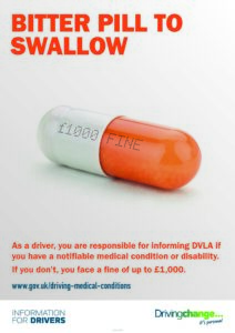 Pill to swallow fitness to drive poster - driving policies