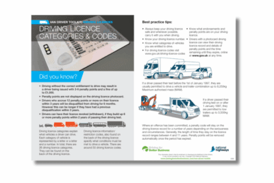 Van driver toolkit driving licence categories and codes information for driver managers & driving policies