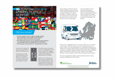Van driver toolkit driving licence non GB information for driver managers & driving policies